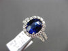 ESTATE 3.86CT DIAMOND & AAA SAPPHIRE 18K WHITE GOLD 3D OVAL HALO ENGAGEMENT RING