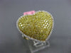 ESTATE MASSIVE 2.36CT WHITE & YELLOW DIAMOND 18KT TWO TONE GOLD PAVE HEART RING