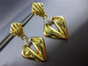 ANTIQUE LARGE .15CT DIAMOND 18KT 2 TONE GOLD TRIANGULAR HANGING EARRINGS #20582