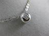 ESTATE .14CT ROUND CUT DIAMOND 18KT WHITE GOLD 3D SOLITAIRE BEZEL PENDANT #596