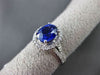 ESTATE 2.58CT DIAMOND & AAA SAPPHIRE 18KT WHITE GOLD OVAL HALO ENGAGEMENT RING