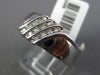 ESTATE WIDE .20CT DIAMOND 14KT WHITE GOLD 3D THREE ROW CHANNEL ANNIVERSARY RING