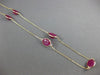 ESTATE LARGE 2.0CT RUBY 14KT YELLOW GOLD 3D OVAL BY THE YARD TIN CUP NECKLACE