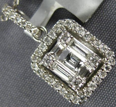 .49CT DIAMOND 18KT WHITE GOLD 3D ROUND & BAGUETTE SQUARE OCTAGON CLUSTER PENDANT