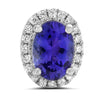 ESTATE 2.02CT DIAMOND & AAA TANZANITE 14KT WHITE GOLD HALO OVAL EARRINGS