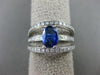 ESTATE WIDE 1.77CT DIAMOND & AAA SAPPHIRE 14K WHITE GOLD 3D OVAL ENGAGEMENT RING