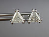 ESTATE 1.09CT DIAMOND 14KT WHITE GOLD 3D CLASSIC TRILLION STUD EARRINGS #25969