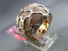 ESTATE MASSIVE 1.41CT DIAMOND 18KT WHITE & ROSE GOLD 3D PEBBLED LOOK PAVE RING