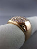 ESTATE WIDE .67CT PINK DIAMOND 18KT ROSE GOLD CLASSIC ROUND CLUSTER UNISEX RING