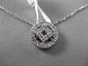 ESTATE .34CT DIAMOND 18KT WHITE GOLD CIRCLE AND SQUARE FILIGREE FLOATING PENDANT