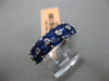 ESTATE WIDE 3.87CT DIAMOND & SAPPHIRE 14K WHITE GOLD OVAL ETOILE DOUBLE ROW RING