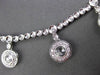 ANTIQUE 4CT ROUND ROSE CUT DIAMOND 18KT WHITE GOLD HALO CIRCLE FLOATING NECKLACE