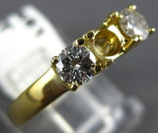 .38CT DIAMOND 14K YELLOW GOLD 3D ROUND 3 STONE SEMI MOUNT ENGAGEMENT RING #12461