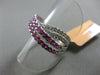 ESTATE 1.31CT DIAMOND & PINK SAPPHIRE 14KT WHITE GOLD MULTI ROW CRISS CROSS RING