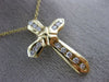 ESTATE .40CT ROUND DIAMOND 14KT YELLOW GOLD CLASSIC X LOVE CROSS PENDANT #14159