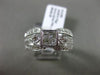 ESTATE LARGE .92CT ROUND & PRINCESS DIAMOND 14K WHITE GOLD HEART FRIENDSHIP RING