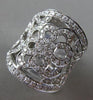 ESTATE EXTRA LARGE 3.50CT DIAMOND 18KT WHITE GOLD 3D OPEN FILIGREE FLOWER RING