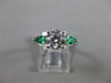 1.42CT DIAMOND & AAA COLOMBIAN EMERALD 14KT WHITE GOLD 3 STONE ENGAGEMENT RING