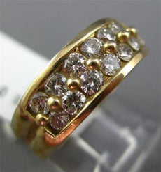 ESTATE WIDE 1.01CT DIAMOND 14KT YELLOW GOLD DOUBLE ROW CHANNEL ANNIVERSARY RING