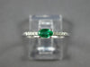 ESTATE .28CT DIAMOND & AAA EMERALD 14KT WHITE GOLD ROUND & OVAL CLASSIC FUN RING