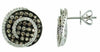 1.84CT WHITE & MOCHA DIAMOND 14K WHITE GOLD 3D CIRCULAR PAVE SWIRL STUD EARRINGS