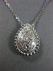 ESTATE .59CT DIAMOND 14KT WHITE GOLD 3D PEAR SHAPE CLUSTER BEADED LOVE NECKLACE