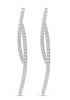 ESTATE 1.30CT DIAMOND 18K WHITE GOLD 3D CLASSIC ELONGATED INFINITY LOVE EARRINGS