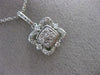 ESTATE .29CT DIAMOND 14KT WHITE GOLD 3D SQUARE HALO FLOWER FLOATING PENDANT