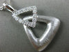 ESTATE LARGE .42CT DIAMOND 18KT WHITE GOLD MATTE & SHINY DOUBLE TRIANGLE PENDANT