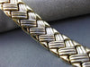 ESTATE WIDE 14KT WHITE & YELLOW GOLD 3D CRISS CROSS V SHAPE LINK BRACELET #26164