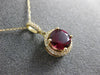 ESTATE LARGE 2.38CT DIAMOND & AAA RHODOLITE 14K WHITE GOLD 3D ROUND HALO PENDANT