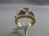 ESTATE 1.78CT DIAMOND & AAA RED SAPPHIRE 18KT ROSE GOLD 3D SEMI CIRCLE FUN RING