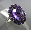 ESTATE LARGE 3.41CT AAA EXTRA FACET AMETHYST 14KT WHITE GOLD 3D FLOWER FUN RING
