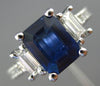 WIDE 3.20CT DIAMOND & AAA SAPPHIRE 14KT WHITE GOLD LUCIDA ENGAGEMENT RING 25914
