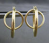 ESTATE 14KT YELLOW GOLD 3D CLASSIC ELONGATED CIRCULAR RING SHINY HOOP EARRINGS