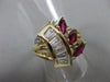 ANTIQUE LARGE 1.45CT DIAMOND & AAA RUBY 14KT YELLOW GOLD COCKTAIL RING #22045