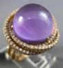 LARGE 16.80CT DIAMOND & KABOCHON AMETHYST 14KT ROSE GOLD MULTI ROW CIRCULAR RING