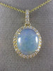 ESTATE 3.73CT DIAMOND & AAA OPAL 14KT YELLOW GOLD 3D CLASSIC OVAL HALO PENDANT