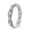ESTATE .20CT DIAMOND 14K WHITE GOLD ORNATE 3/4 ETERNITY WEDDING ANNIVERSARY RING