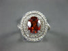 ESTATE LARGE 3.12CT DIAMOND & AAA ORANGE SAPPHIRE 14K WHITE GOLD ENGAGEMENT RING