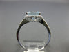 ESTATE 2.03CT DIAMOND & AAA CUSHION CUT AQUAMARINE 14KT WHITE GOLD HALO FUN RING