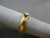ESTATE .23CT DIAMOND 14KT YELLOW GOLD 3D MATTE & SHINY SOLITAIRE GYPSY MENS RING