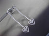 ESTATE LARGE 2.25CT DIAMOND 14KT WHITE GOLD 3D FILIGREE HEART HANGING EARRINGS