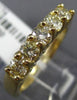 ESTATE 1.0CT FANCY YELLOW DIAMOND 14KT YELLOW GOLD 3D 5 STONE ANNIVERSARY RING