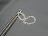 ESTATE .28CT DIAMOND 14KT WHITE GOLD 3D OPEN TEAR DROP HANGING FUN EARRINGS