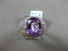 ESTATE LARGE 6.18CT DIAMOND & AAA AMETHYST 14KT WHITE GOLD PAVE ENGAGEMENT RING