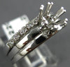ESTATE .20CT DIAMOND 18KT WHITE GOLD 3D 3 ROW SEMI MOUNT ENGAGEMENT RING #11624