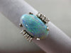 ANTIQUE WIDE .16CT ROUND DIAMOND & AAA OPAL 14K WHITE GOLD 3D CLASSIC OVAL RING