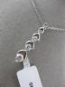 ESTATE .50CT DIAMOND 14K WHITE GOLD 5 STONE JOURNEY GRADUATING ELONGATED PENDANT