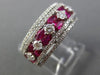 ESTATE WIDE 2.08CT DIAMOND & AAA RUBY 18KT WHITE GOLD MULTI ROW ANNIVERSARY RING